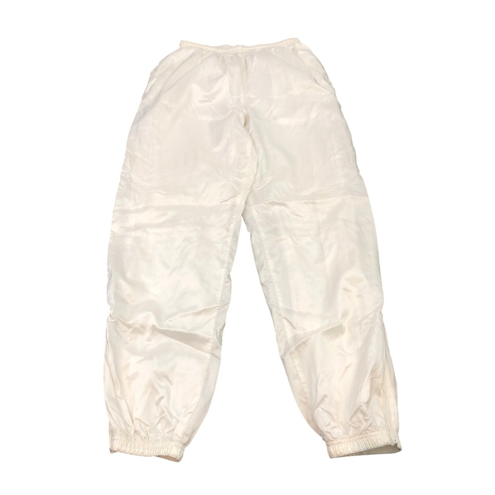Nike Track Pants L White Vintage Nylon Windbreaker Joggers Lined‎ Zipper Ankle